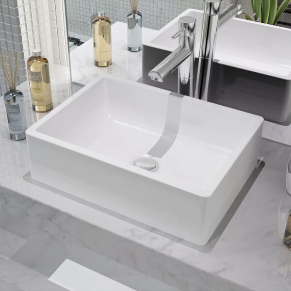 Basin Ceramic White 41x30x12 cm – Image 4