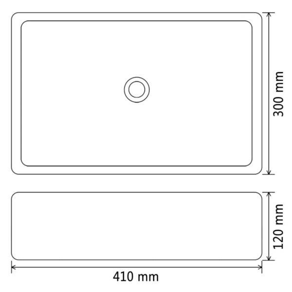 Basin Ceramic White 41x30x12 cm – Image 3