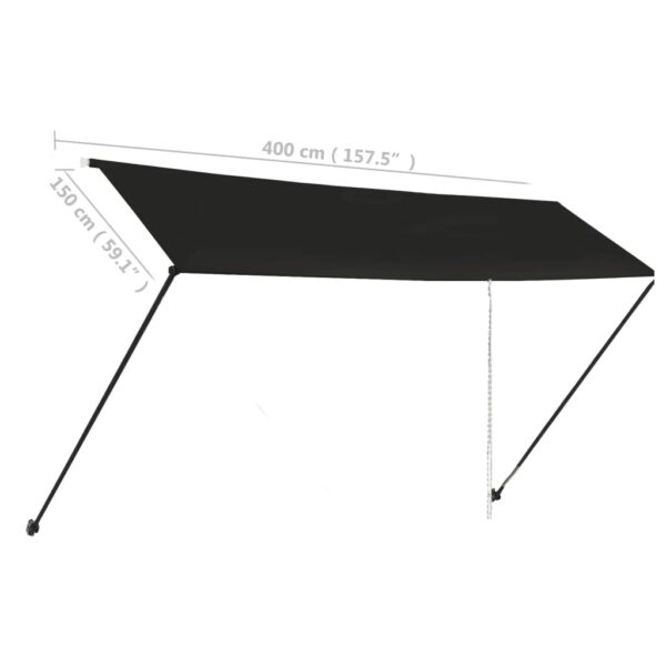 Retractable Awning 400x150 cm Anthracite – Image 2